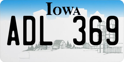 IA license plate ADL369