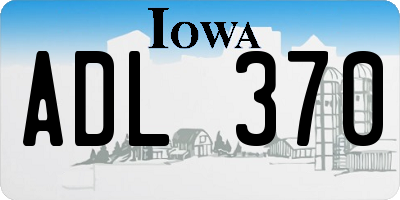 IA license plate ADL370