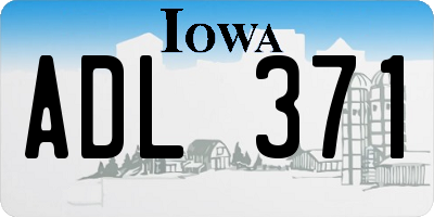 IA license plate ADL371