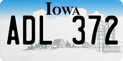 IA license plate ADL372