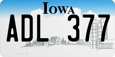 IA license plate ADL377