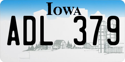 IA license plate ADL379