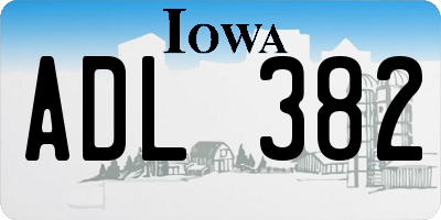 IA license plate ADL382