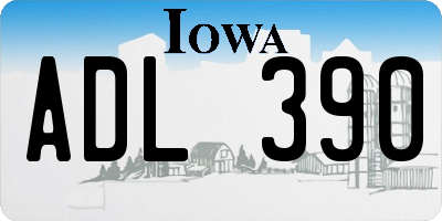 IA license plate ADL390