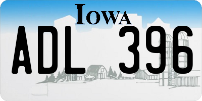 IA license plate ADL396