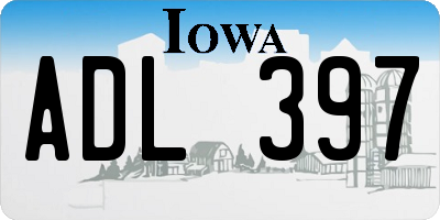 IA license plate ADL397