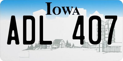 IA license plate ADL407