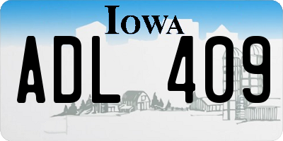 IA license plate ADL409