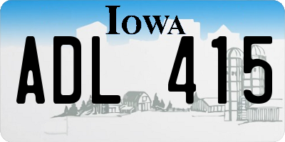 IA license plate ADL415