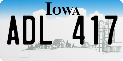 IA license plate ADL417