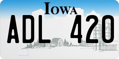 IA license plate ADL420