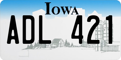 IA license plate ADL421