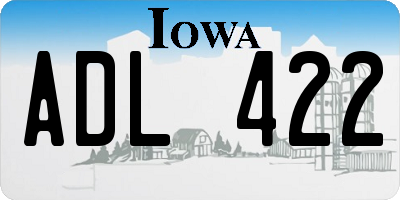 IA license plate ADL422