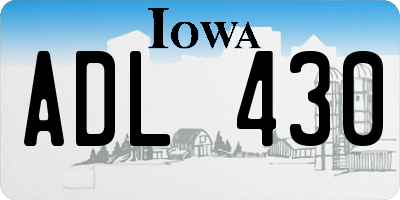 IA license plate ADL430