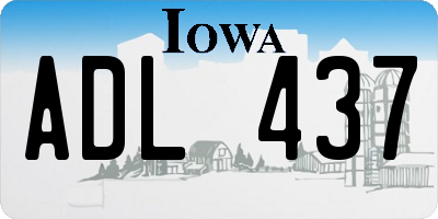 IA license plate ADL437