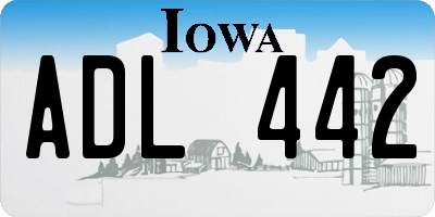 IA license plate ADL442