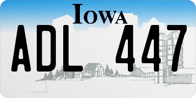 IA license plate ADL447