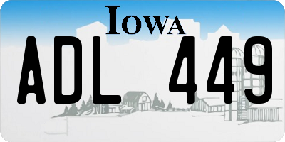 IA license plate ADL449