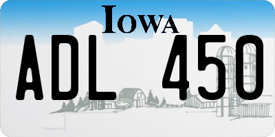IA license plate ADL450