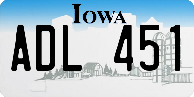 IA license plate ADL451