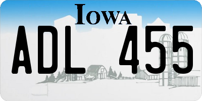 IA license plate ADL455