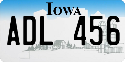 IA license plate ADL456