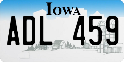 IA license plate ADL459