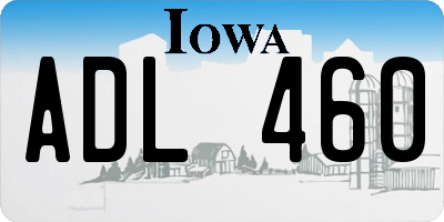 IA license plate ADL460