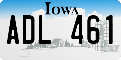 IA license plate ADL461