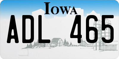 IA license plate ADL465