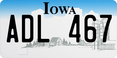 IA license plate ADL467