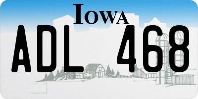 IA license plate ADL468