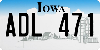 IA license plate ADL471