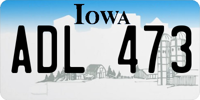 IA license plate ADL473