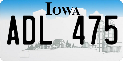 IA license plate ADL475