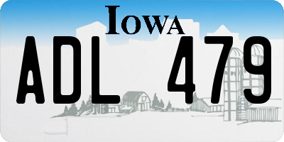 IA license plate ADL479