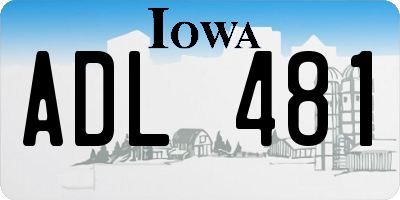 IA license plate ADL481
