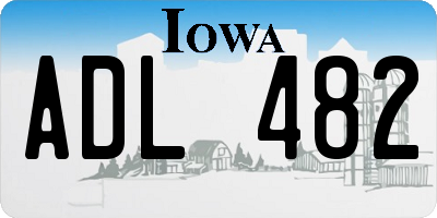 IA license plate ADL482
