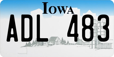 IA license plate ADL483