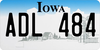 IA license plate ADL484