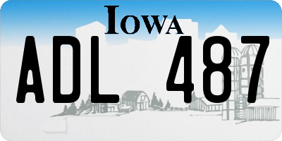 IA license plate ADL487