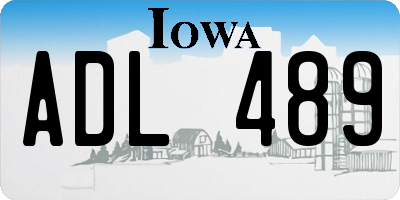 IA license plate ADL489