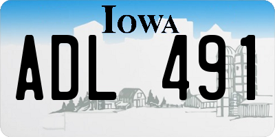 IA license plate ADL491