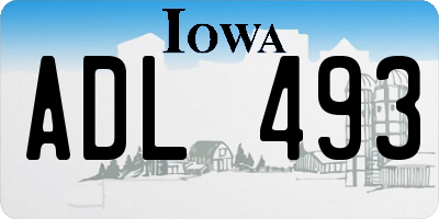 IA license plate ADL493