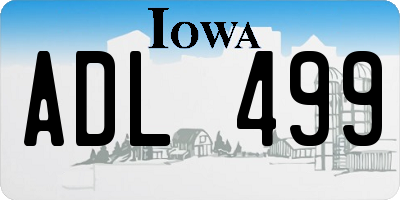 IA license plate ADL499