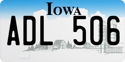 IA license plate ADL506