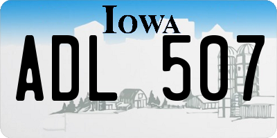IA license plate ADL507