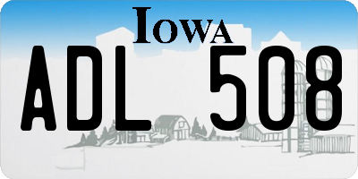 IA license plate ADL508