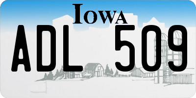 IA license plate ADL509