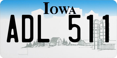 IA license plate ADL511